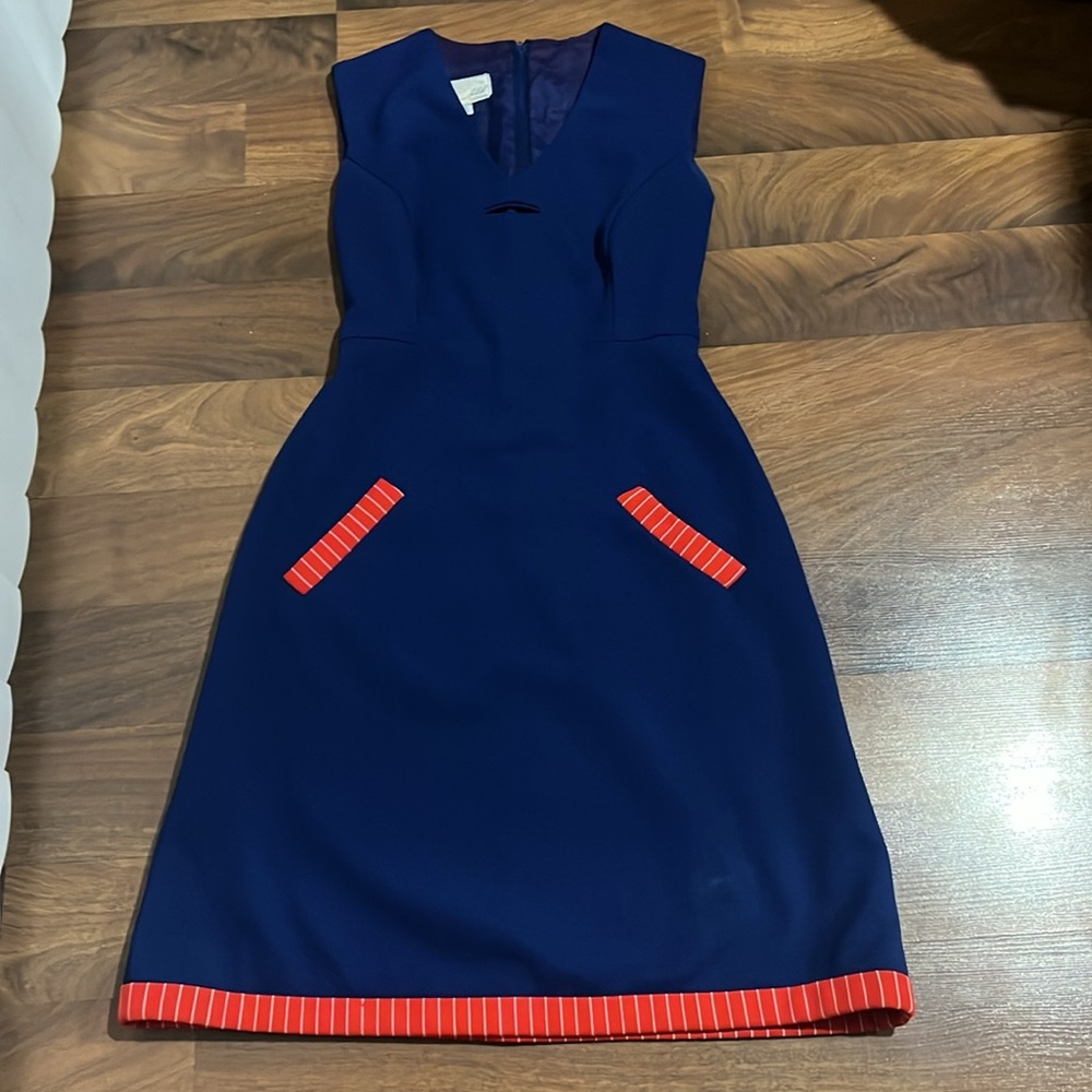 Vintage 1960s Mod Fred Rothschild of Cali Mini Dress Royal Blue with Pockets
